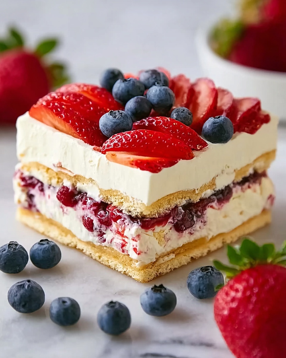 Red White Blue Icebox Cake Recipe - Recipe Image