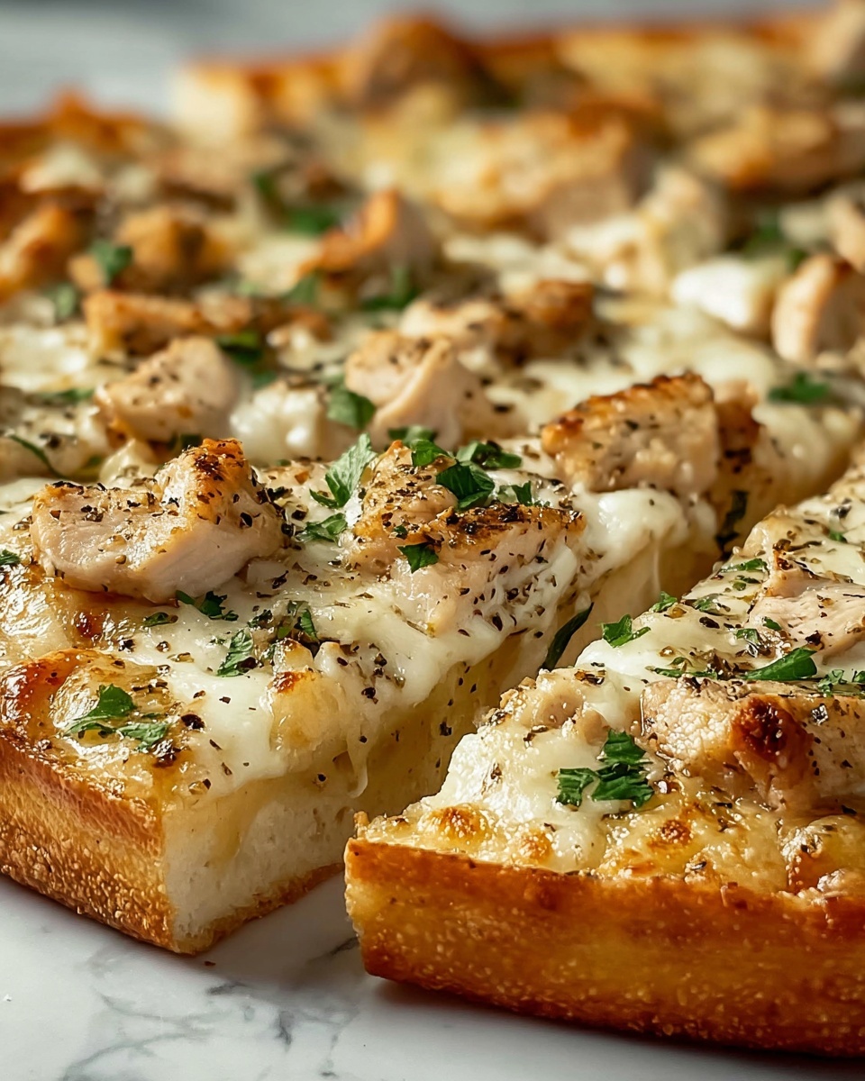Roasted Garlic White Chicken Pizza Recipe - Recipe Image