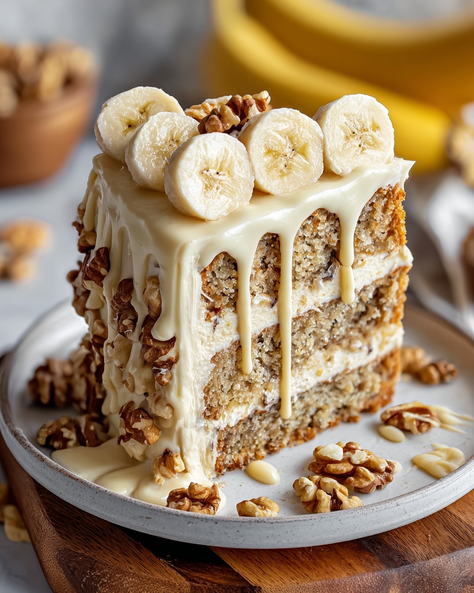 Heavenly Banana Walnut Cream Cake Recipe - Recipe Image