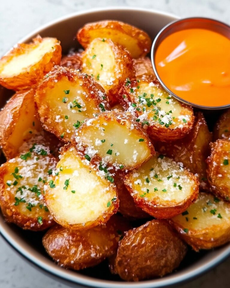 Crunchy Parmesan Crusted Potatoes with Tobiko Gochujang Dip Recipe