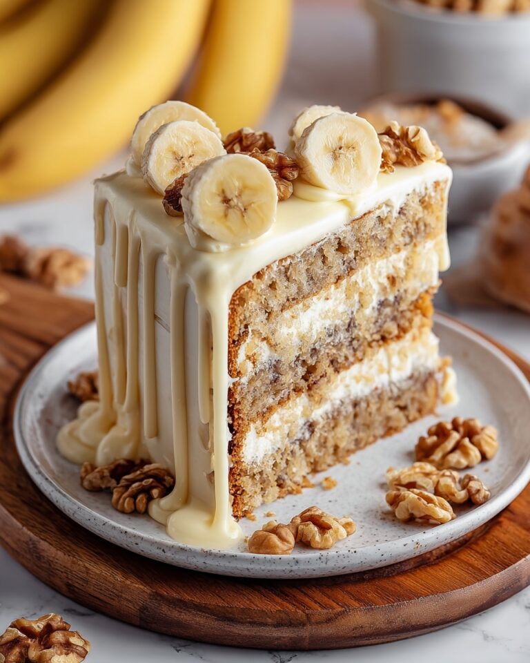Heavenly Banana Walnut Cream Cake Recipe