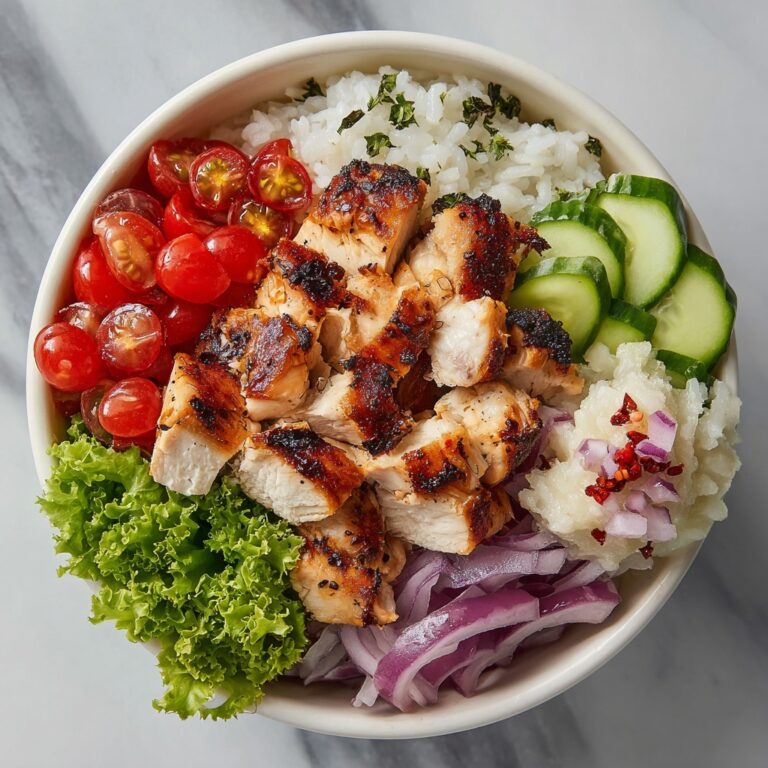 Chicken Shawarma Bowl with Rice, Veggies, and Feta Recipe