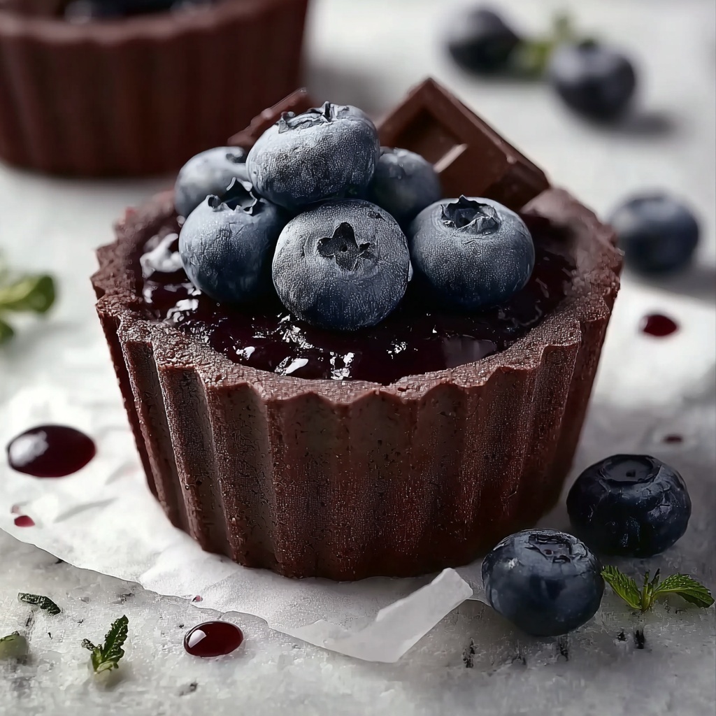 Dark Chocolate & Blueberry Frozen Yogurt Bites Recipe - Recipe Image