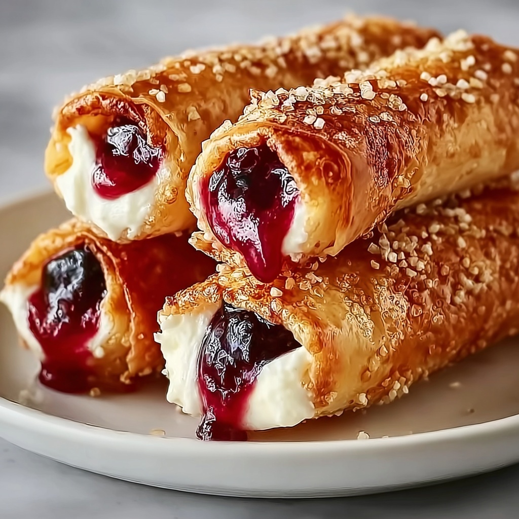 Air Fryer Cherry Cheesecake Egg Rolls Recipe - Recipe Image
