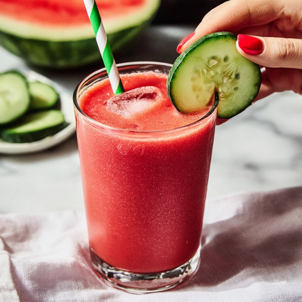 Watermelon Slushie Mocktail Recipe - Recipe Image