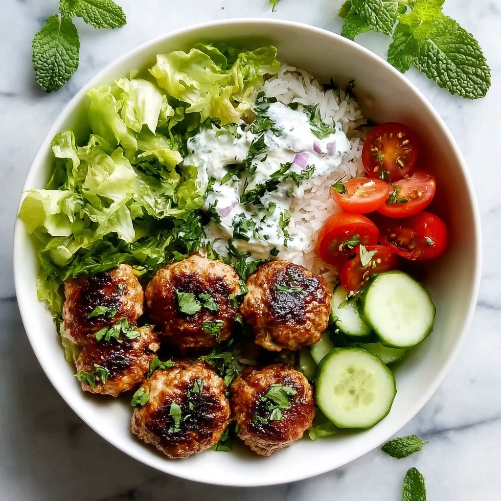 Greek Chicken Meatballs with Tzatziki and Fresh Veggies Recipe - Recipe Image
