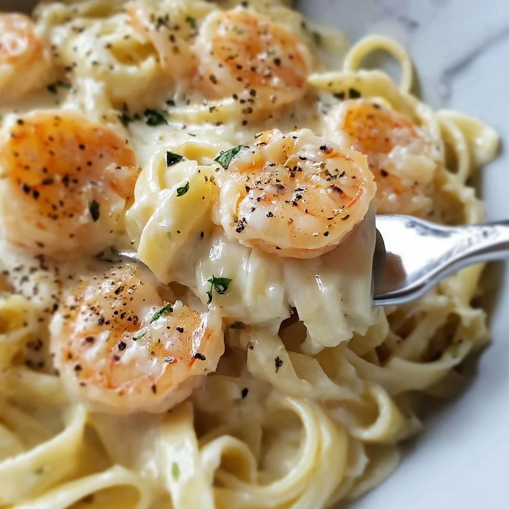 Creamy Alfredo Pasta with Salmon & Shrimp Recipe - Recipe Image