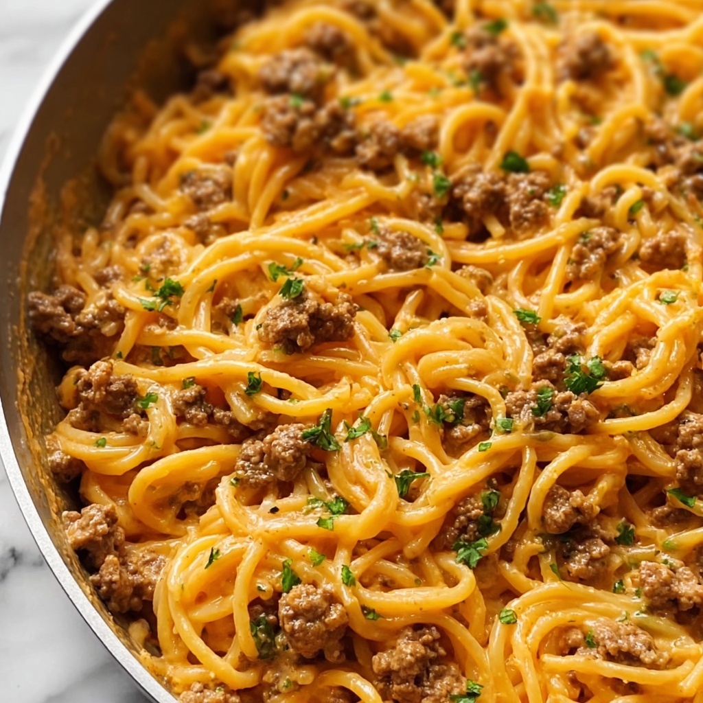 One-Pot Creamy Beef & Garlic Butter Pasta Recipe - Recipe Image