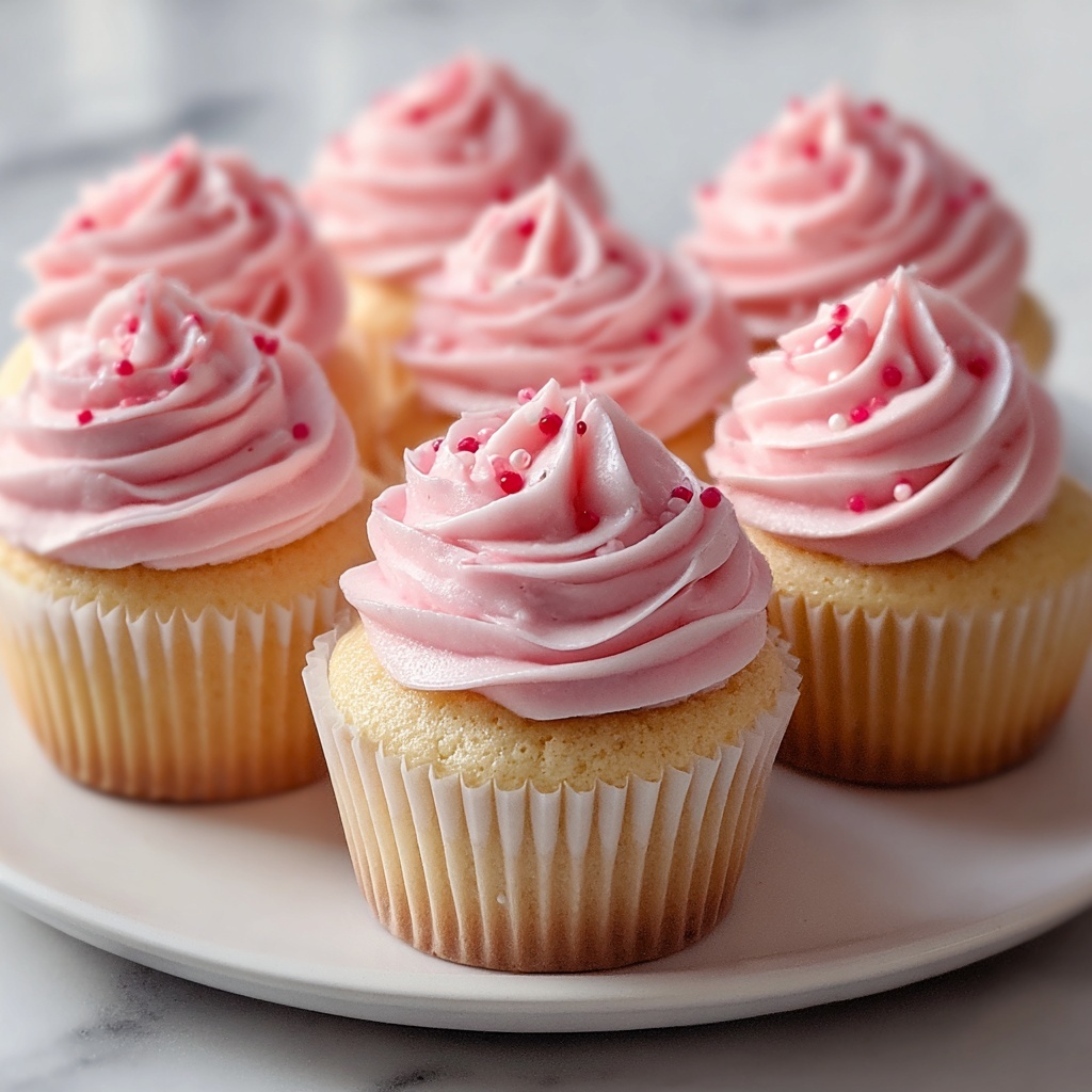 Pink Buttercream Cupcakes Recipe - Recipe Image