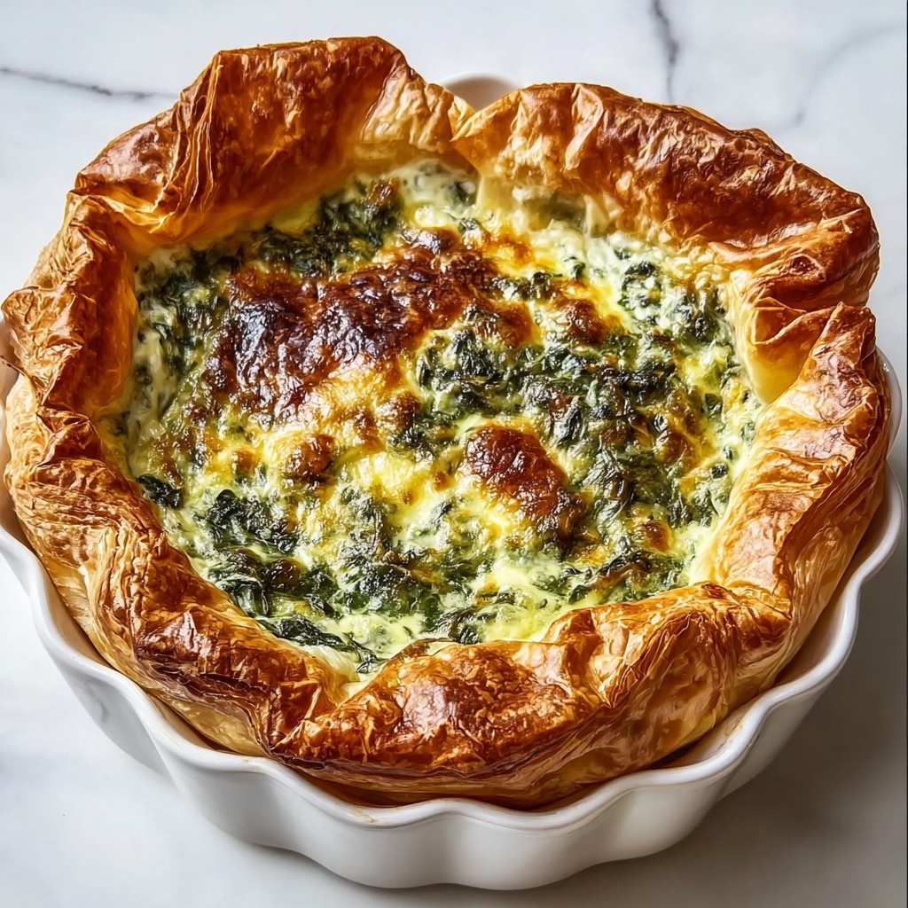 Spinach and Cheese Puff Pastry Pie Recipe - Recipe Image