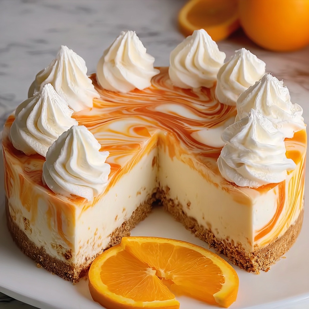 No-Bake Orange Creamsicle Cheesecake Recipe - Recipe Image