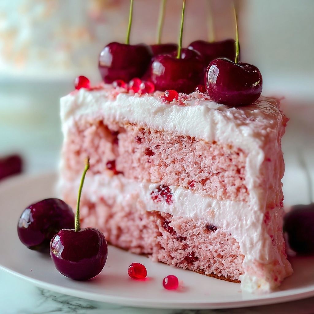 Cherry Cake with Cherry Cream Cheese Frosting Recipe - Recipe Image