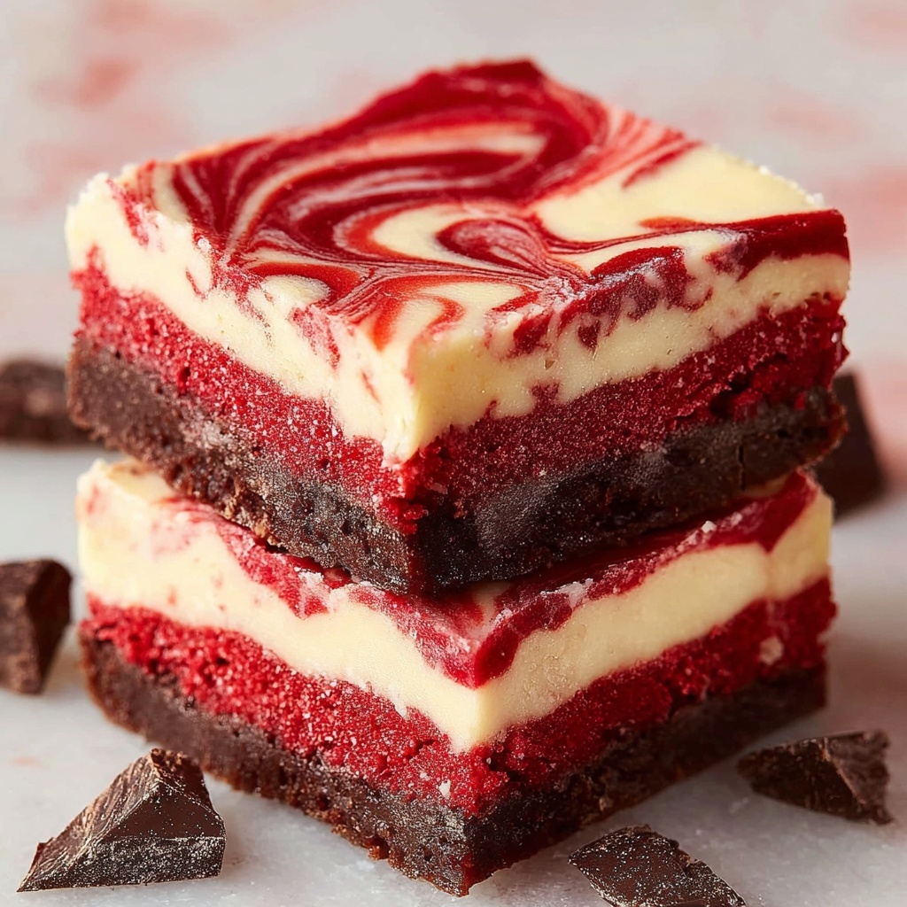 Decadent Red Velvet Cheesecake Brownies Recipe - Recipe Image