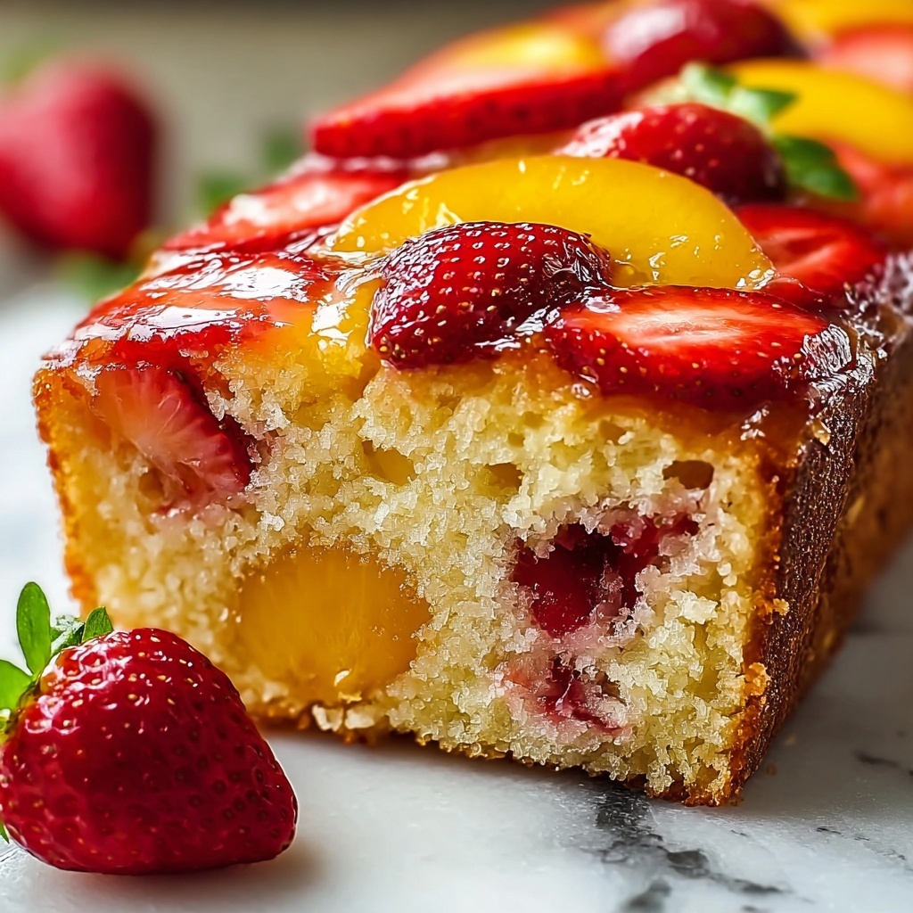 Refreshing Strawberry Peach Loaf Cake Recipe - Recipe Image