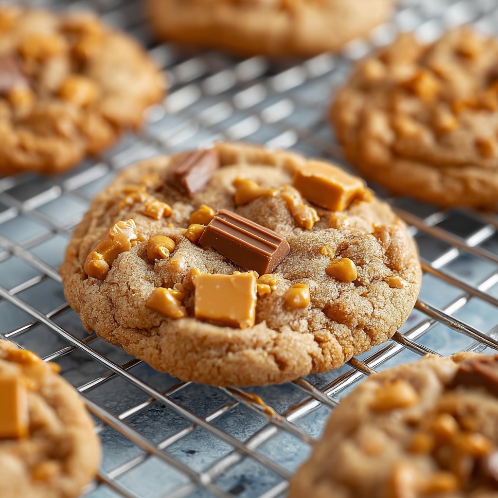Thick and Chewy Peanut Butter Butterfinger Cookies Recipe - Recipe Image