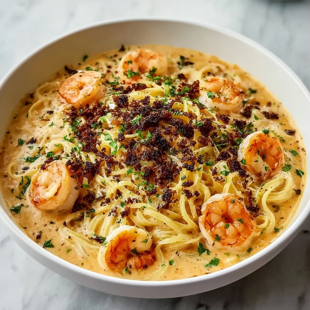 Creamy Chilli Garlic Prawn Pasta Recipe - Recipe Image