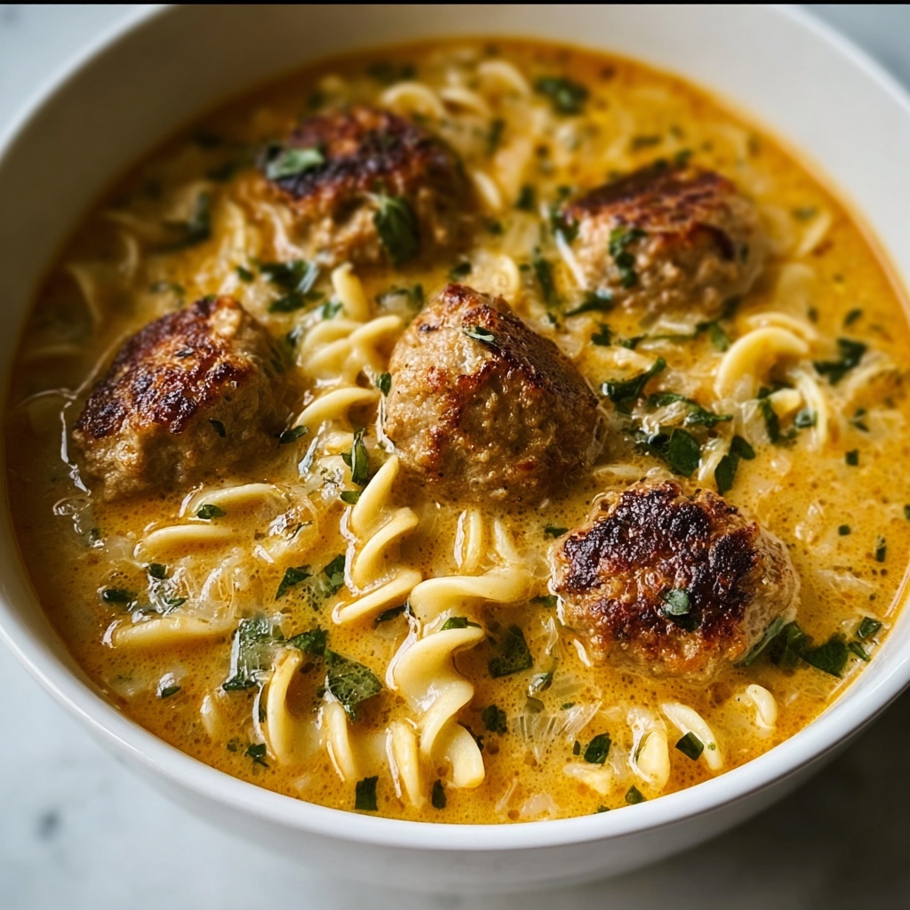 Coconut Curry Meatball Orzo Soup Recipe - Recipe Image