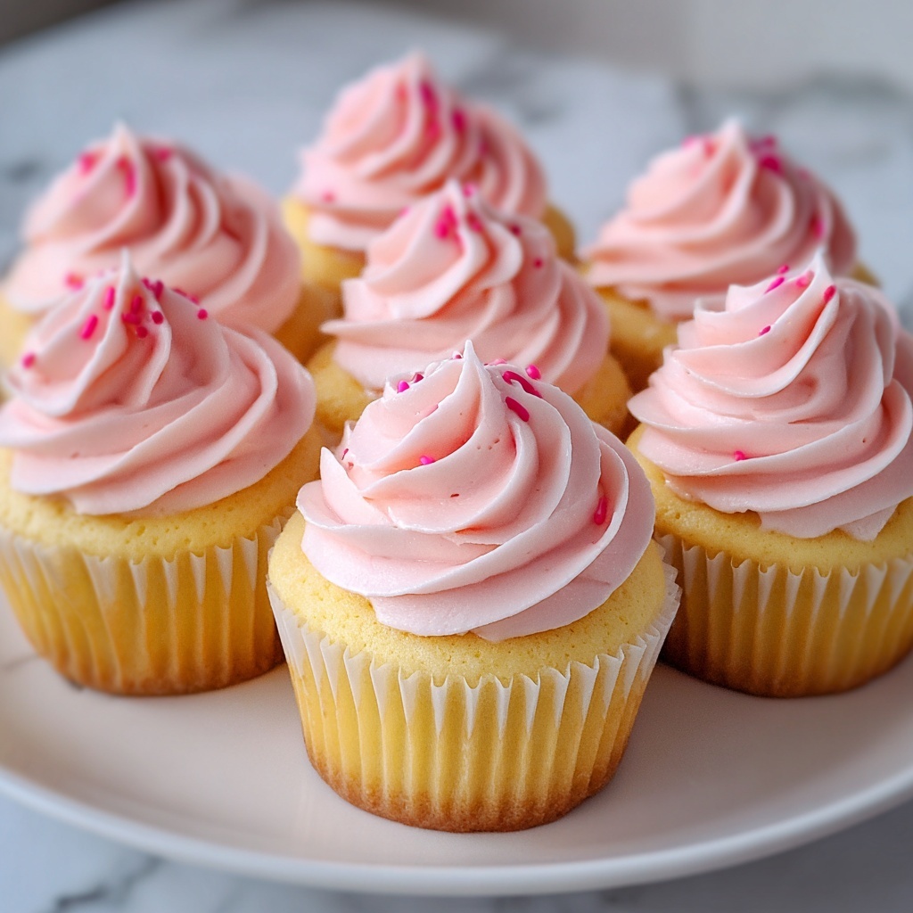 Pink Buttercream Cupcakes Recipe - Recipe Image