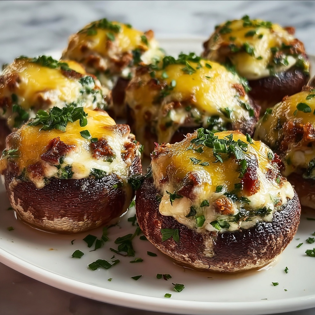 Delicious Mushrooms Stuffed with Crab Meat Recipe - Recipe Image