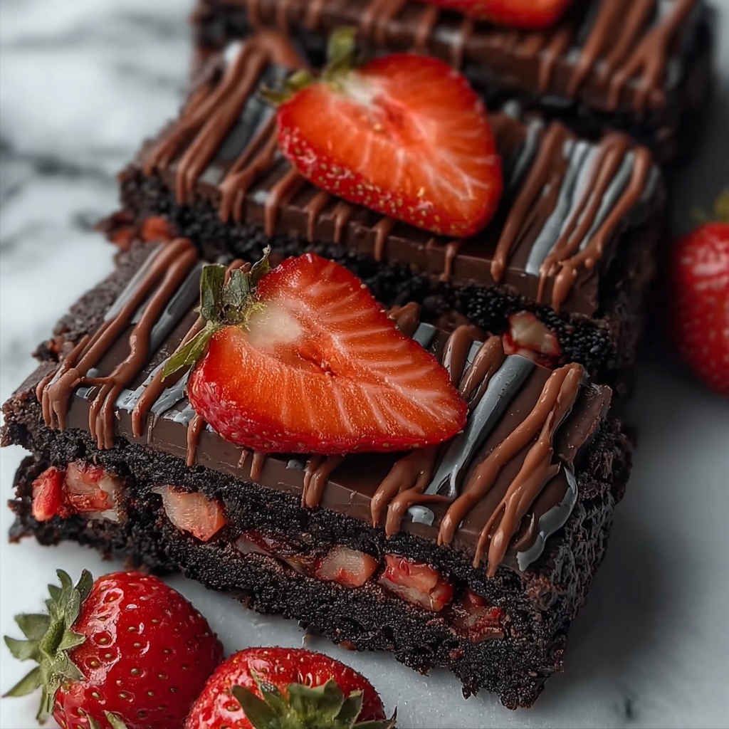Chocolate-Covered Strawberry Brownies Recipe - Recipe Image