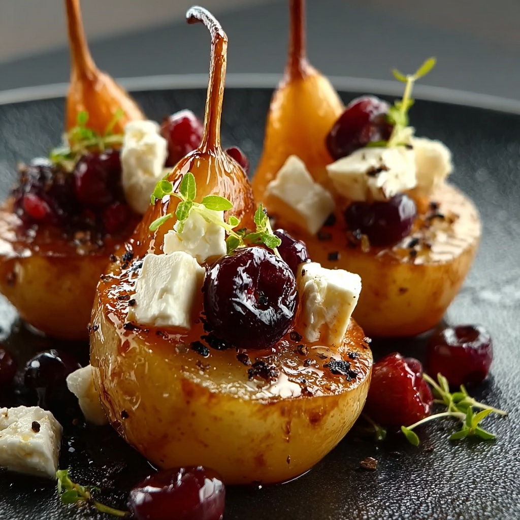 Baked Pears with Feta, Honey, and Cranberries Recipe - Recipe Image