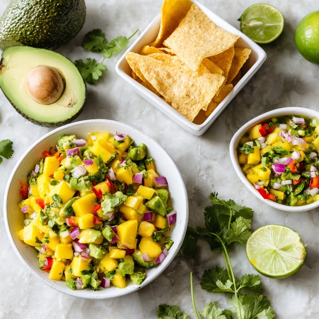 Mango Avocado Salsa with Tortilla Chips Recipe - Recipe Image
