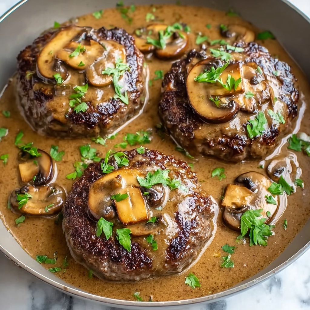 Easy Homemade Salisbury Steak with Mushroom Gravy Recipe - Recipe Image