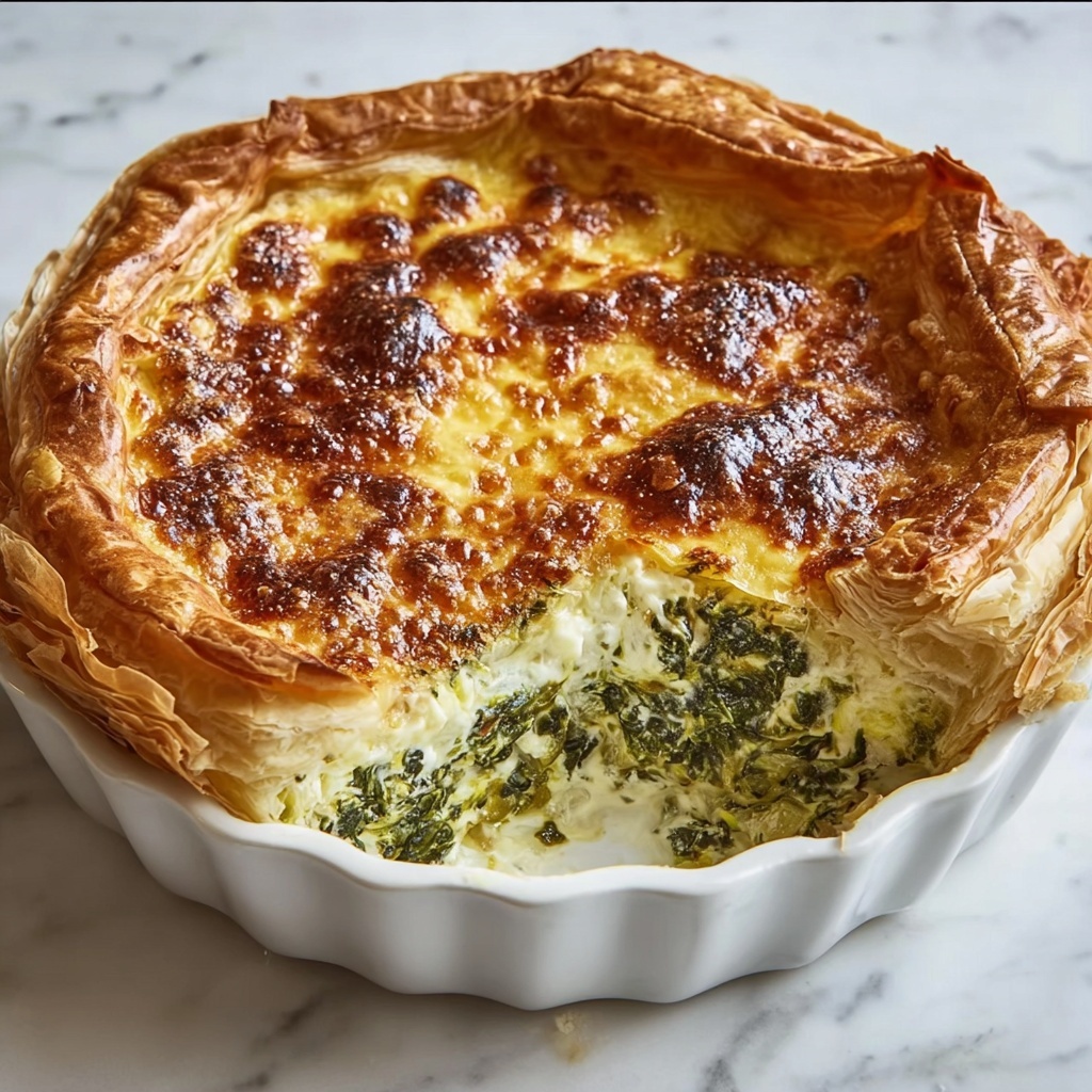 Spinach and Cheese Puff Pastry Pie Recipe - Recipe Image