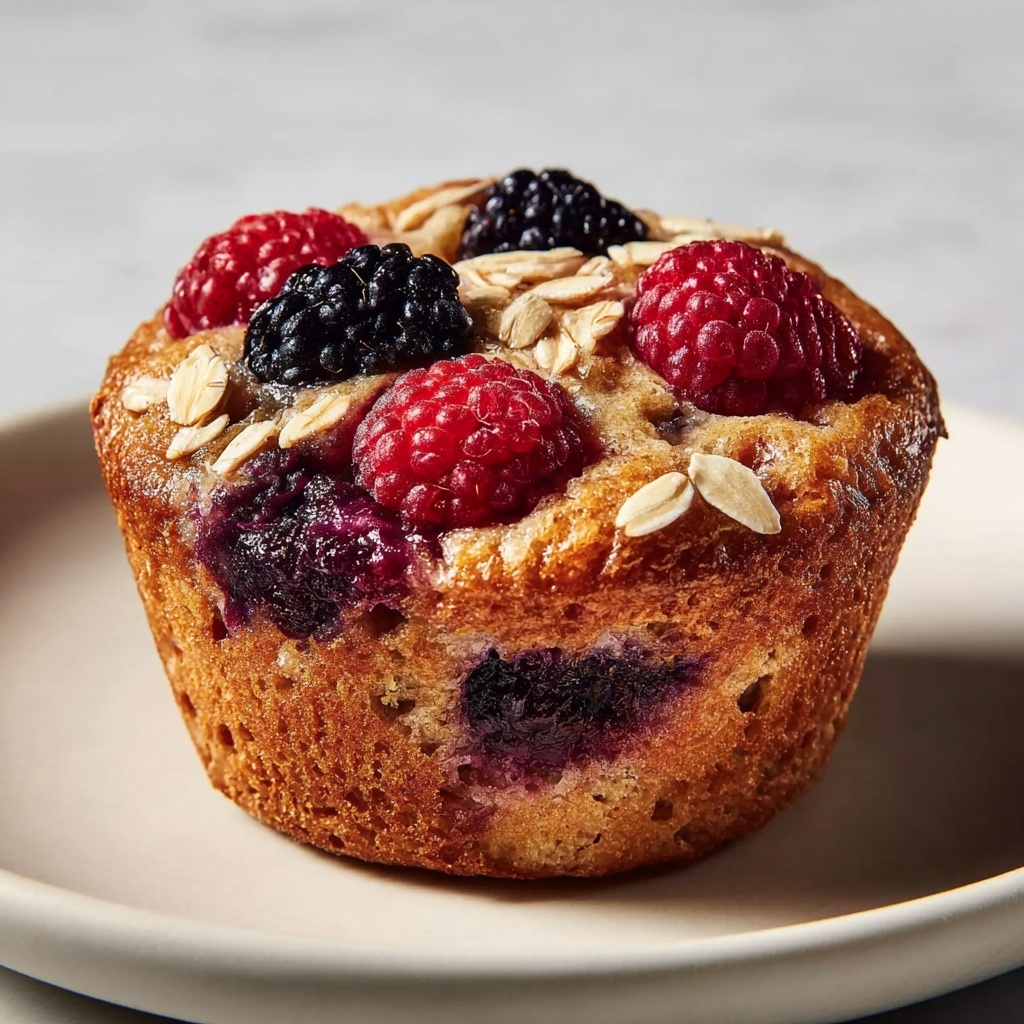 Healthy Berry Oatmeal Protein Muffins Recipe - Recipe Image