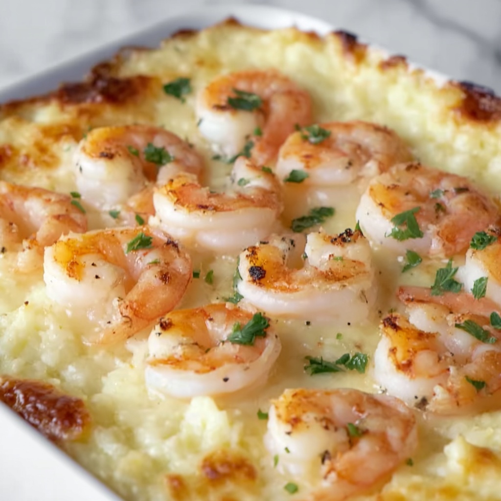 Shrimp and Scallop Gratin with Cauliflower Recipe - Recipe Image