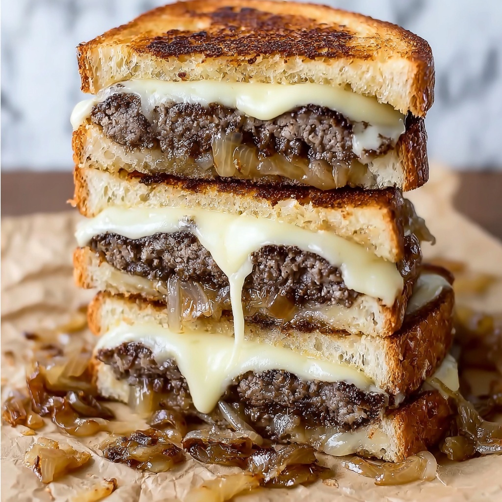 Classic Patty Melt with Caramelized Onions Recipe - Recipe Image