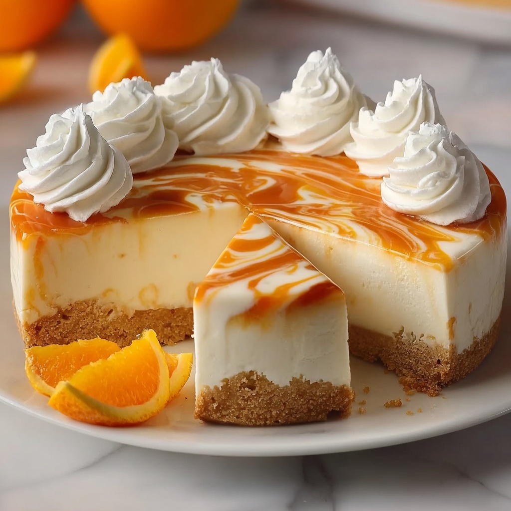 No-Bake Orange Creamsicle Cheesecake Recipe - Recipe Image