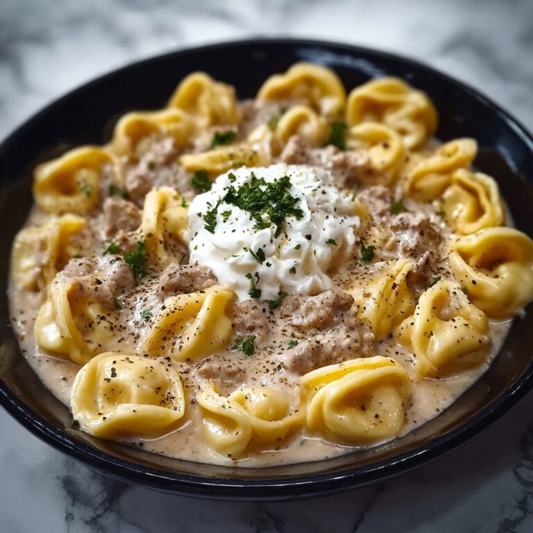 One-Skillet Beef Stroganoff Tortellini Recipe