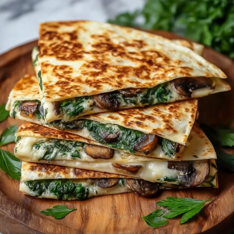 Baked Spinach Mushroom Quesadillas Recipe