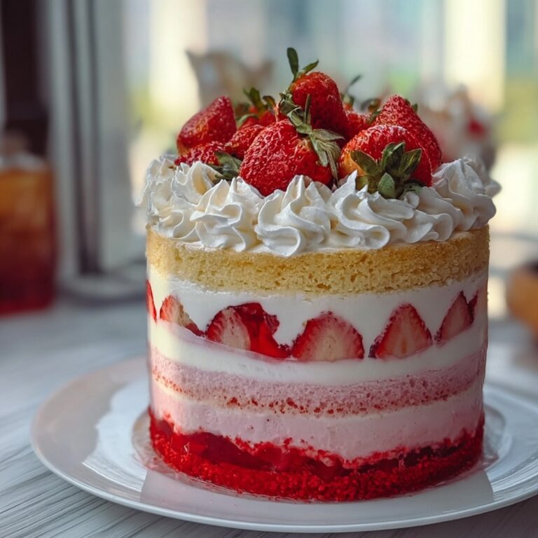 Vanilla Strawberry Ombre Cake Recipe