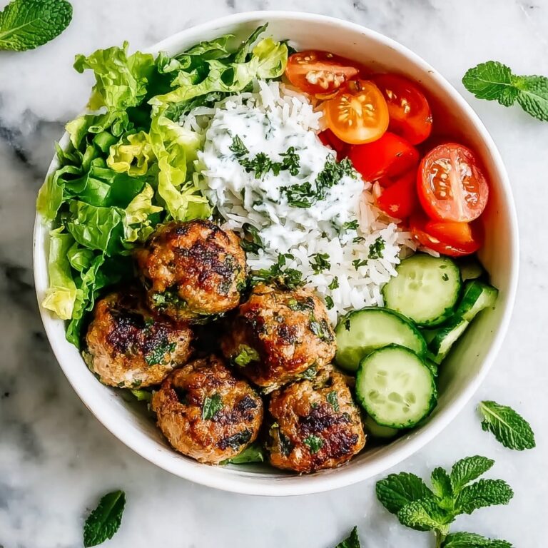 Greek Chicken Meatballs with Tzatziki and Fresh Veggies Recipe