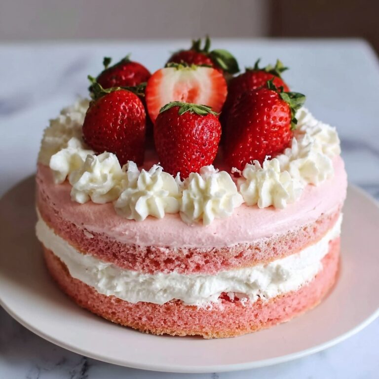 Moist Strawberry Cake with Fresh Strawberry Buttercream Recipe