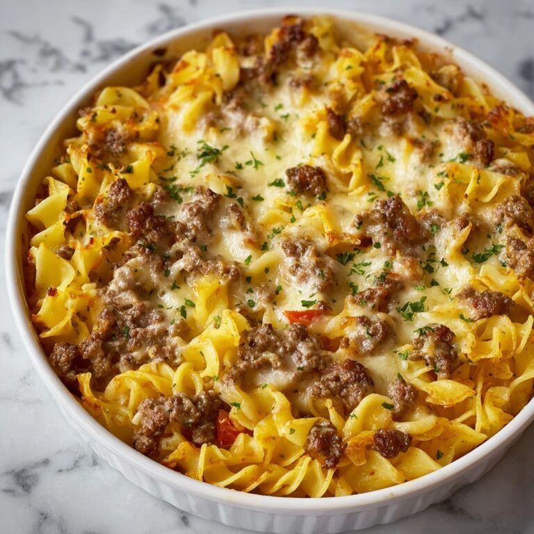 Cheesy Beef and Noodle Casserole Recipe