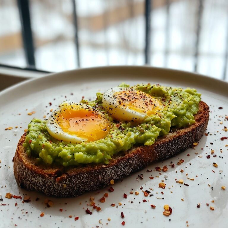 Smashed Avocado Egg Toast with Chili Flakes Recipe