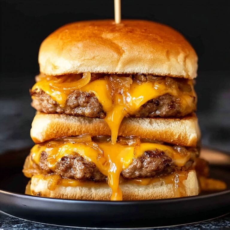 Beef and Pork Sliders with Melted American Cheese and Everything Bagel Seasoning Recipe