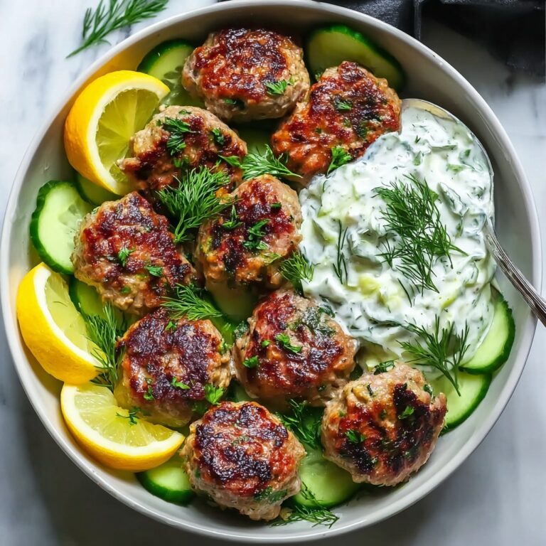 Greek Chicken Meatballs with Homemade Tzatziki Sauce Recipe
