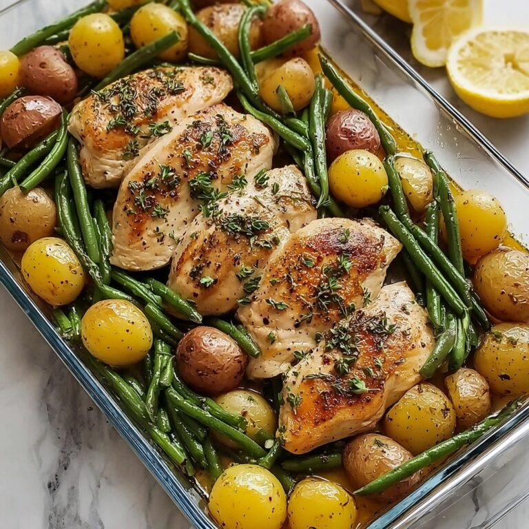 One-Pan Garlic Herb Chicken with Potatoes & Green Beans Recipe