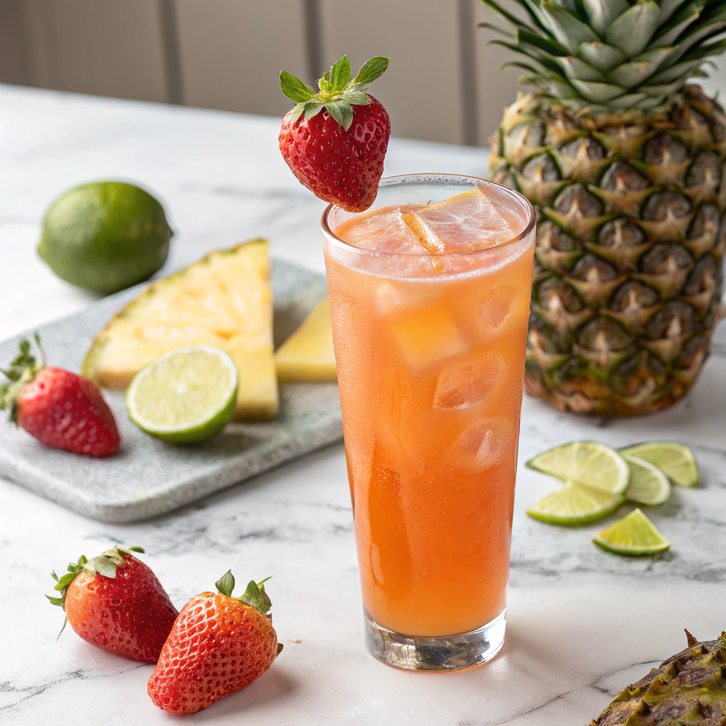 Pineapple Strawberry Agua Fresca Recipe - Recipe Image