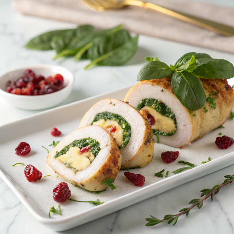 Cranberry & Spinach Stuffed Chicken Breasts with Brie Recipe