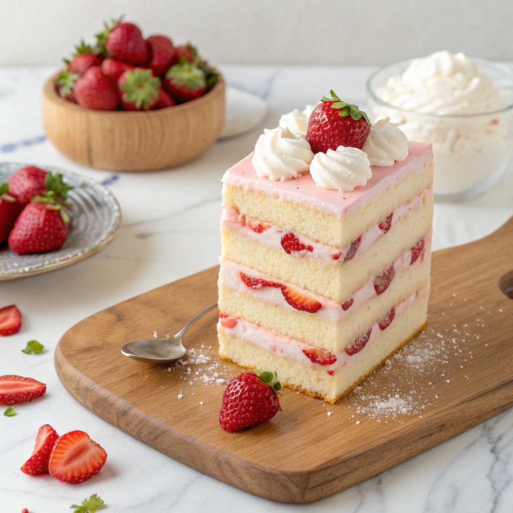 Best Strawberry Cake Ever Recipe - Recipe Image