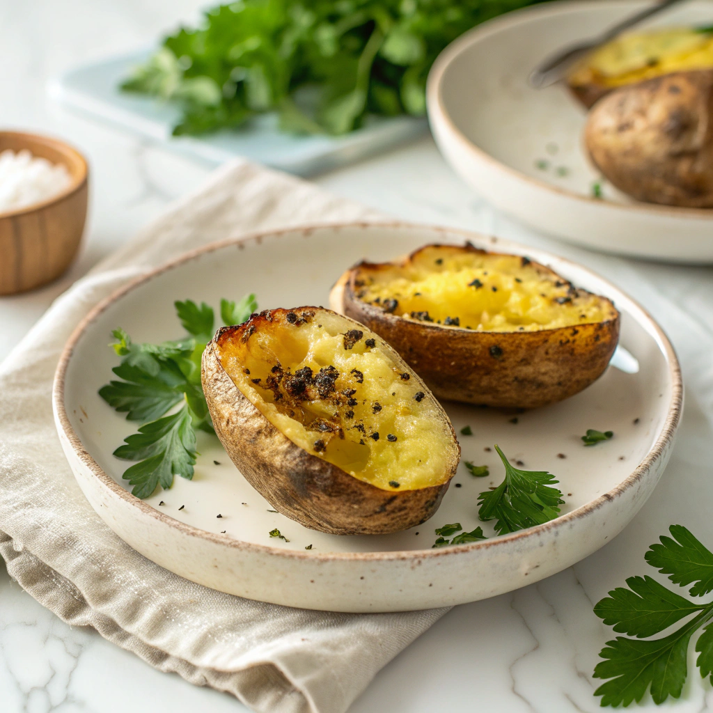 Baked Garlic Butter Potatoes Recipe - Recipe Image