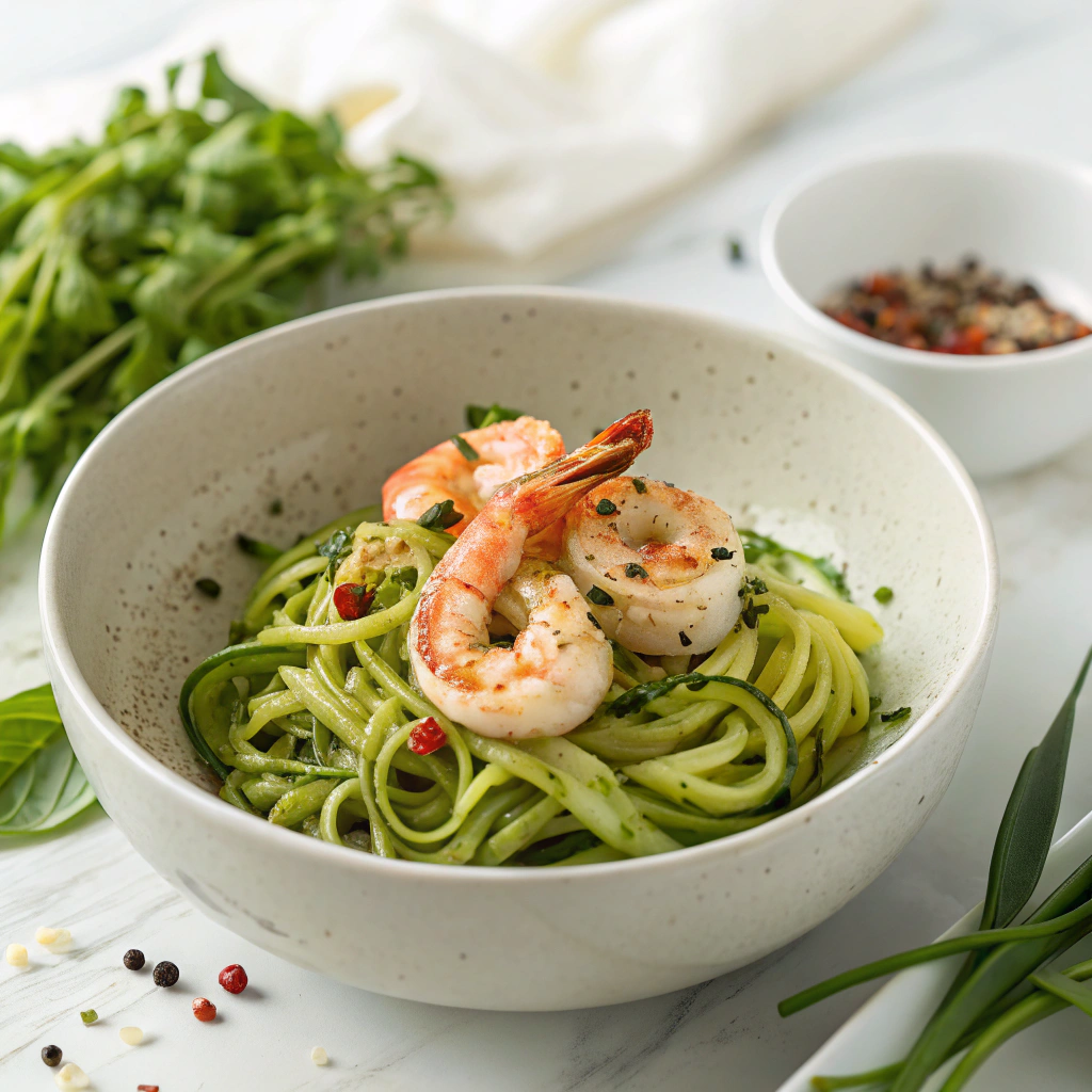 Garlic Butter Shrimp with Zucchini Noodles Recipe - Recipe Image