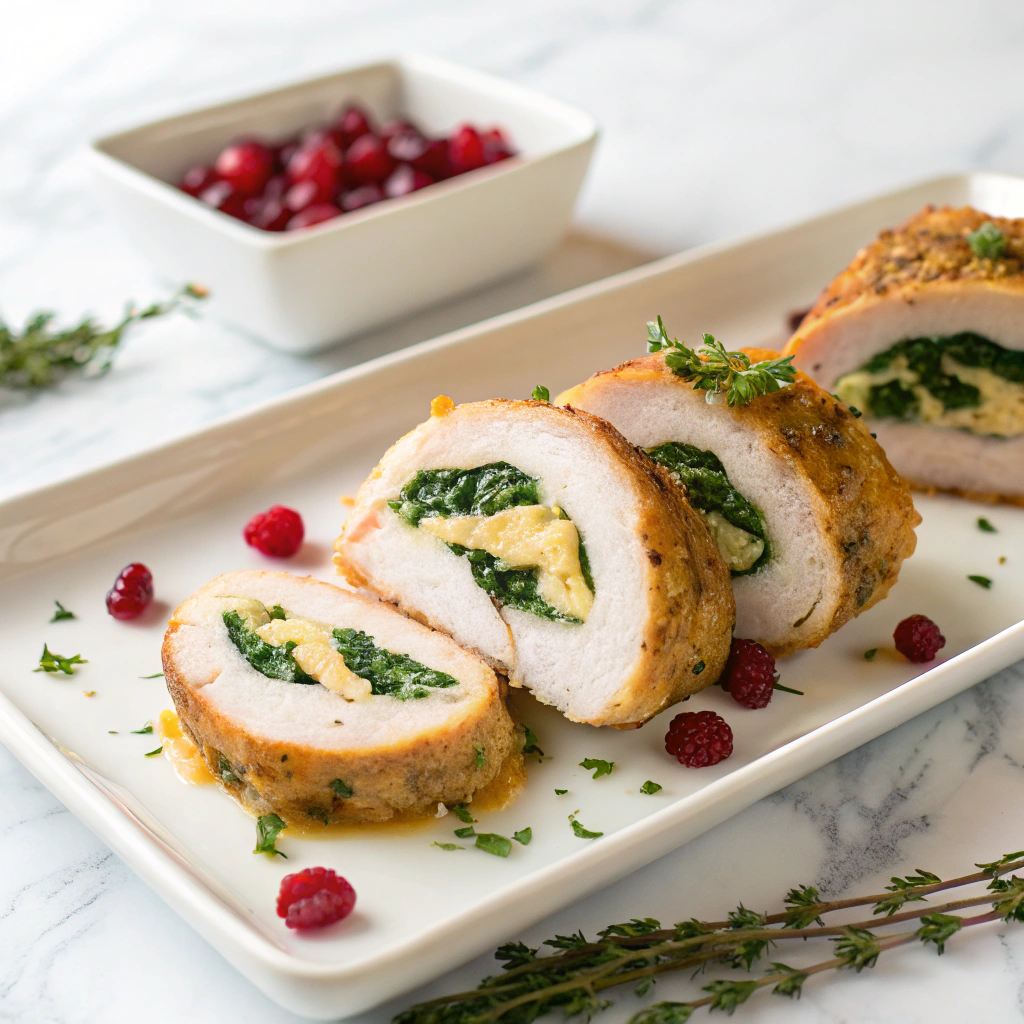 Cranberry & Spinach Stuffed Chicken Breasts with Brie Recipe - Recipe Image