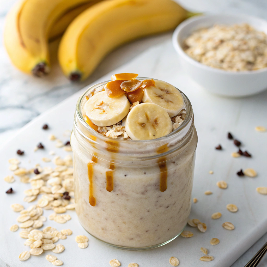 Peanut Butter & Banana Overnight Oats Recipe - Recipe Image