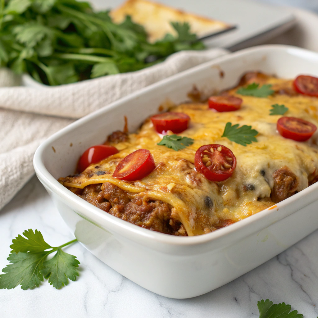 Deliciously Cheesy Enchiladas Bake Recipe - Recipe Image